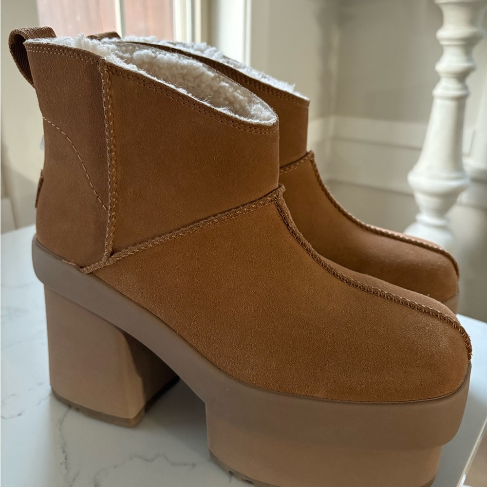 UGG Brown Platform Heeled Boots